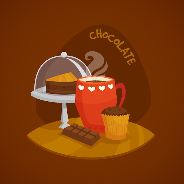 Free vector chocolate concept set