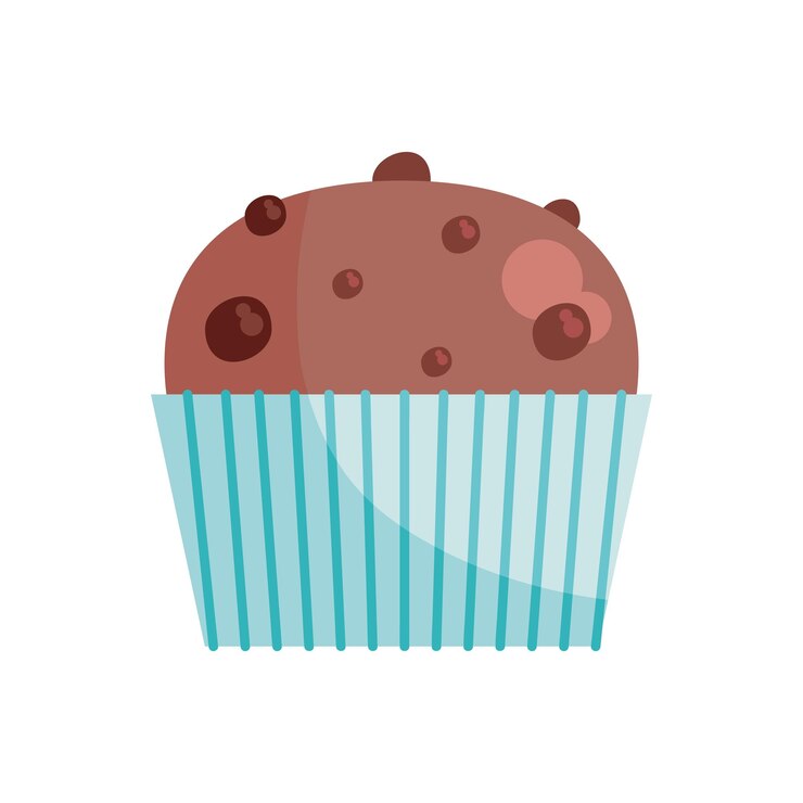 Free Vector chocolate cupcake illustration