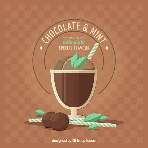 Free vector chocolate and mint milkshake