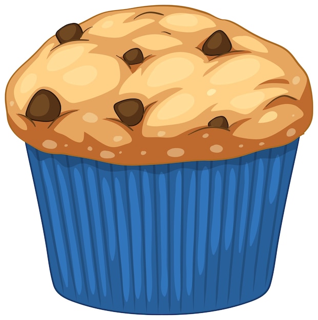 Vettore gratuito un muffin al cioccolato isolato