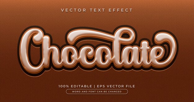 Chocolate text, 3d editable text effect style