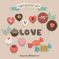 Free vector chocolates saint valentine pack