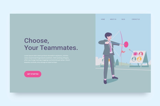 Choice of worker concept landing page