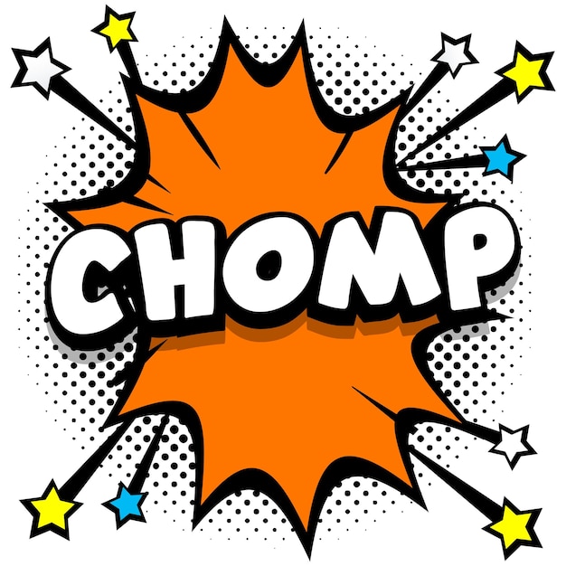 Free vector chomp pop art comic speech bubbles book sound effects