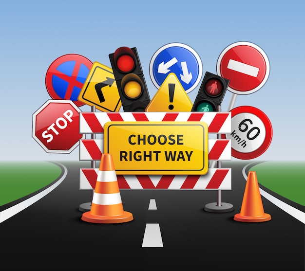 Free vector choose right way realistic concept