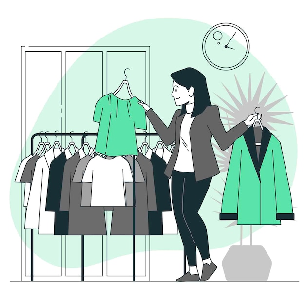 Free vector choosing clothes concept illustration