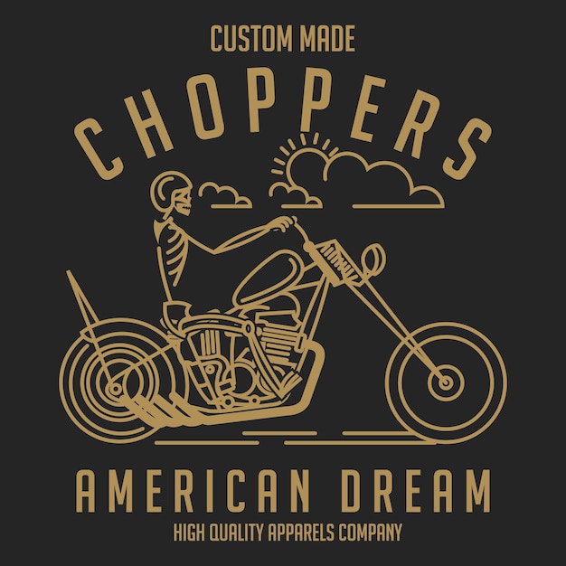 Premium Vector | Chopper motorcycle