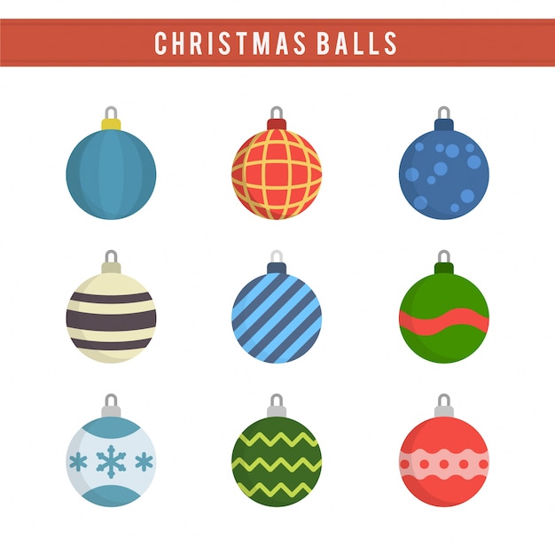 Бесплатное векторное изображение Коллекция chrismas baubles