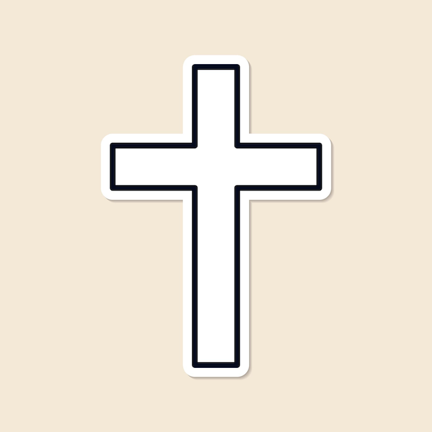 The Christian Cross Sticker Design Element Vector – Free Download