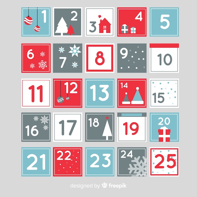 Free vector christmas advent calendar design