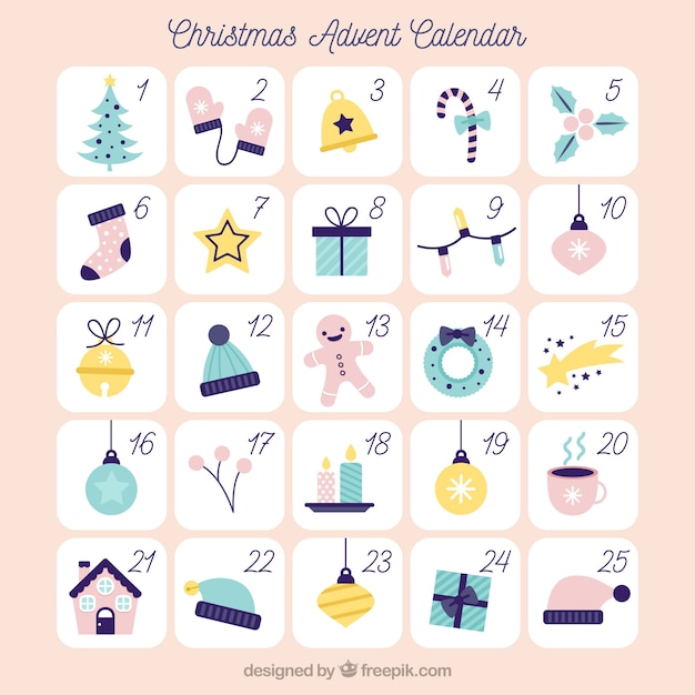 Рождественский календарь приключений в светло-розовой рамке