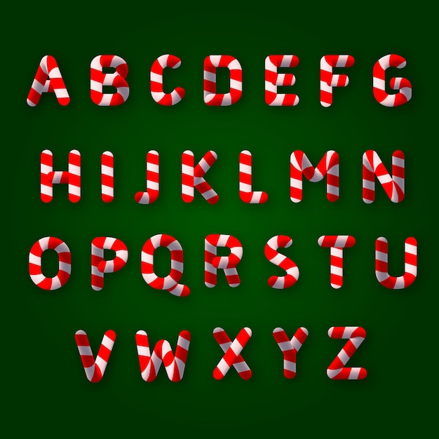 Free vector christmas alphabet candy cane illustration