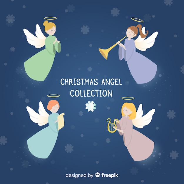 Free vector christmas angel collection