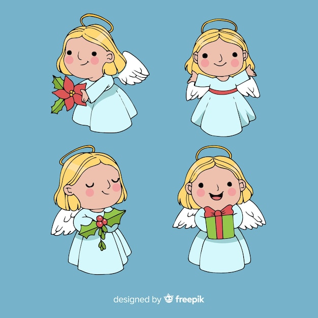 Free vector christmas angel collection