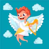 Free vector christmas angel concept in flat design