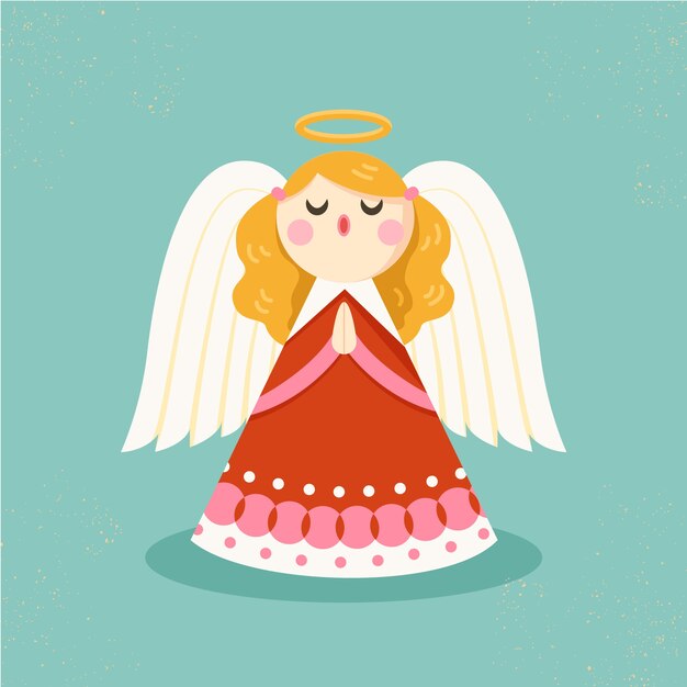 christmas angel concept in flat design