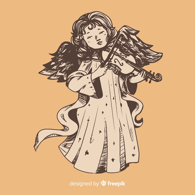 Christmas angel concept with vintage design
