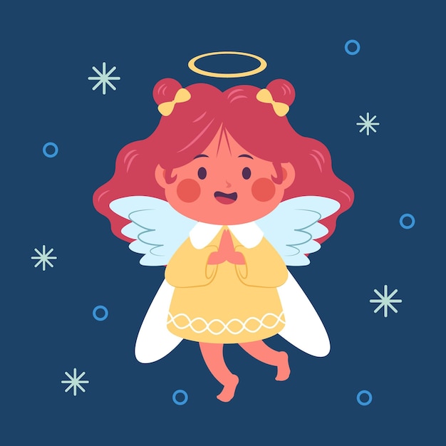 Free vector christmas angel in flat design