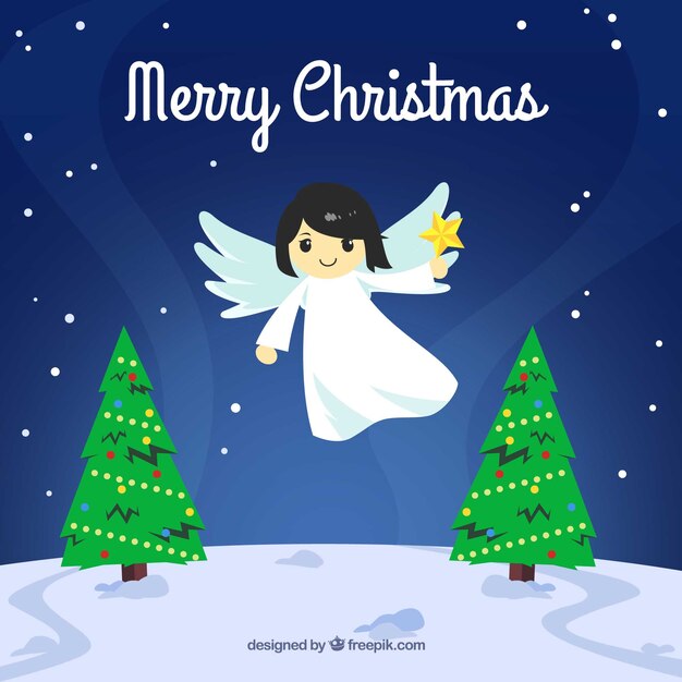 Christmas angel in the sky