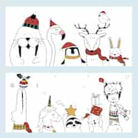 Free vector christmas animal banner