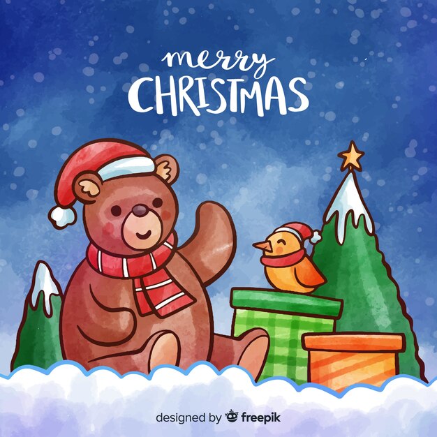 Christmas animals background