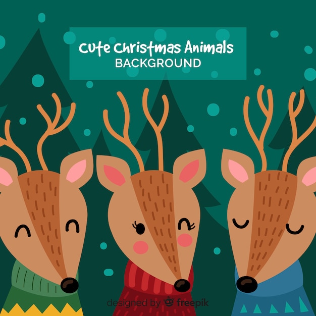 Christmas animals background