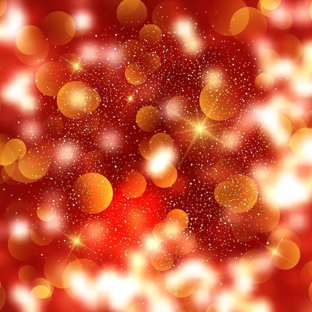 Christmas background of bokeh lights and stars 