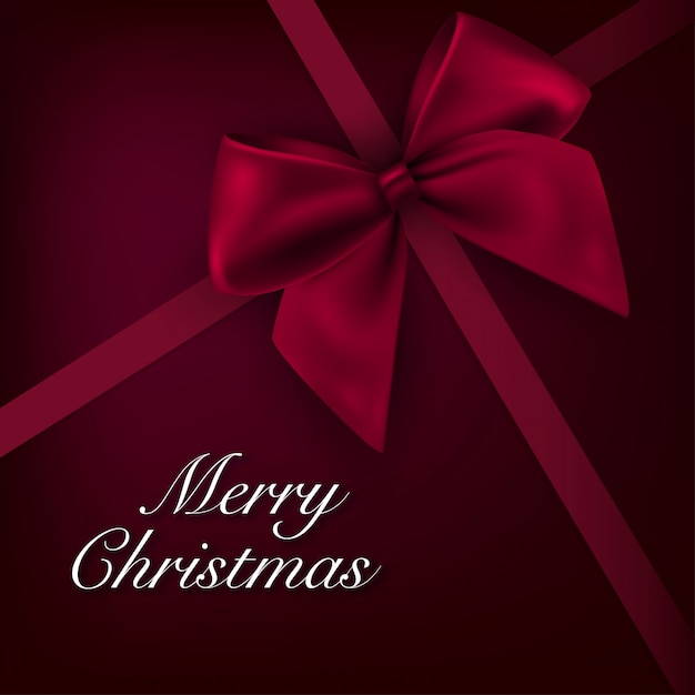 Christmas background card with red bow