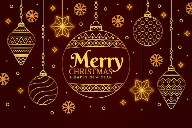 Free vector christmas background concept in outline style