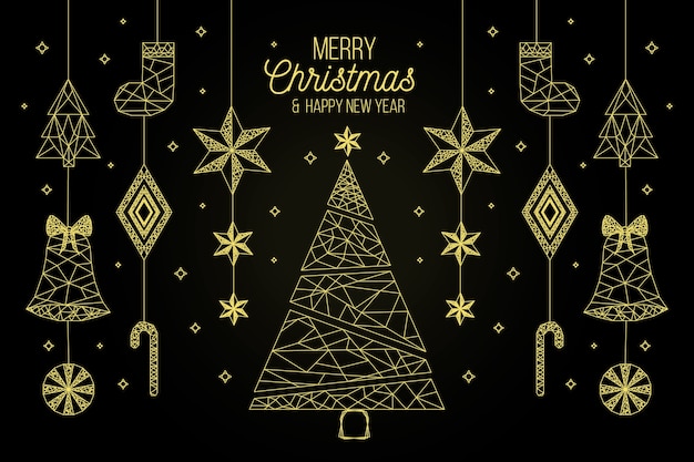 Free vector christmas background concept in polygonal style