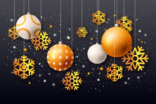 Free vector christmas background concept with glitter effect