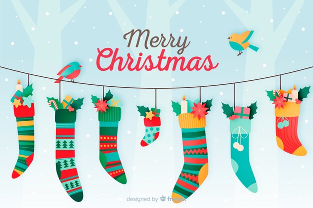 Free vector christmas background in flat design