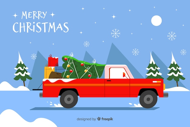 Christmas background in flat design