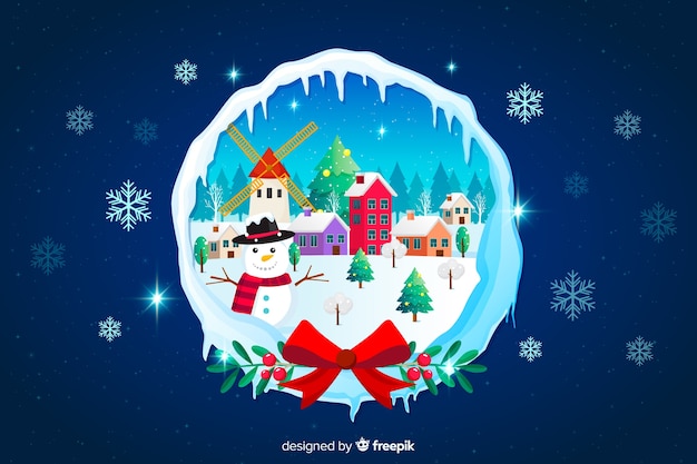 Christmas background in flat design