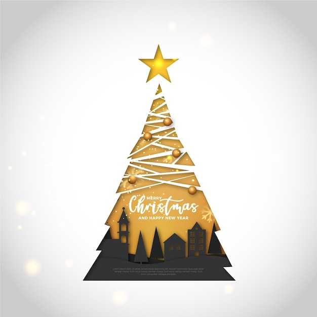 Free vector christmas background in flat design