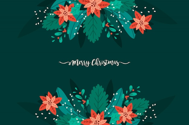 Free vector christmas background in flat design