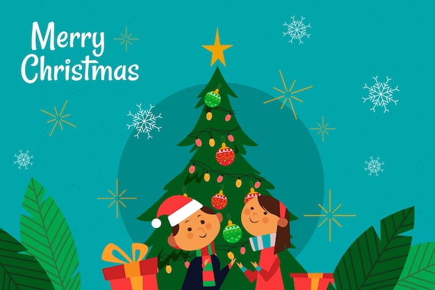 Christmas background in flat design