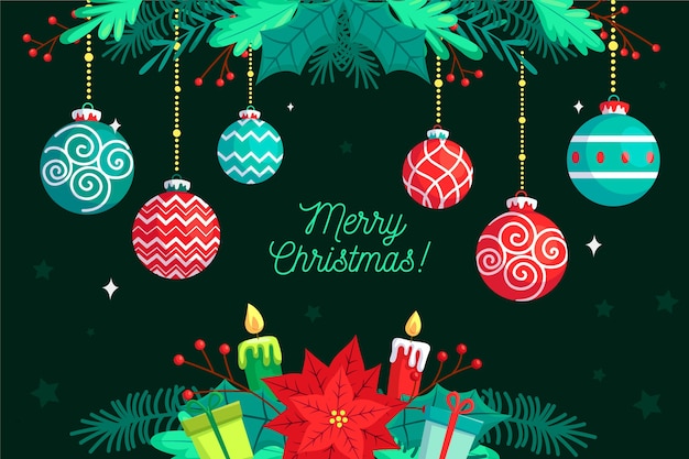 Free vector christmas background in flat design