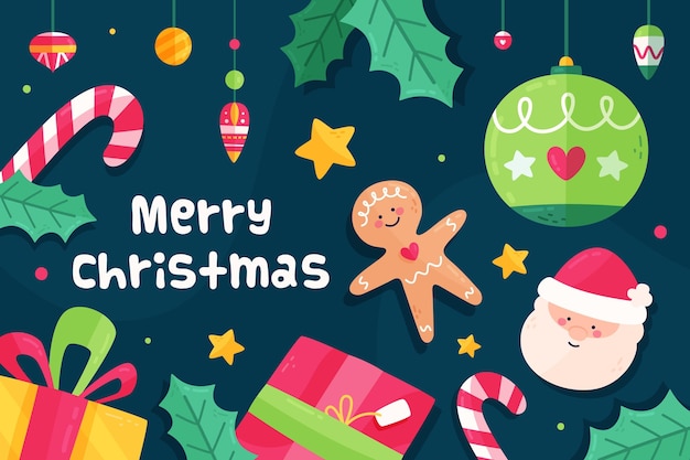 Free vector christmas background in flat design