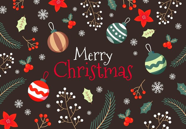 Free vector christmas background in flat design