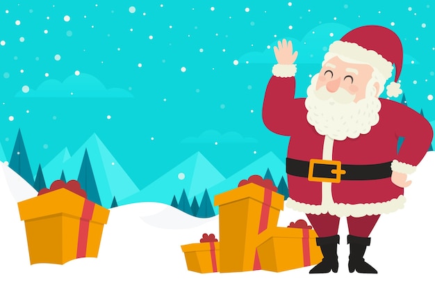 Free vector christmas background in flat design