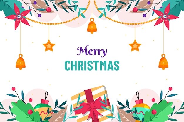 Free vector christmas background flat design