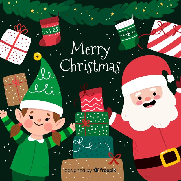 Christmas background in flat design