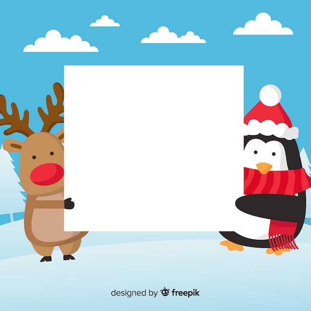 Free vector christmas background flat friends