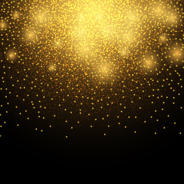 Christmas background of golden sparkling lights