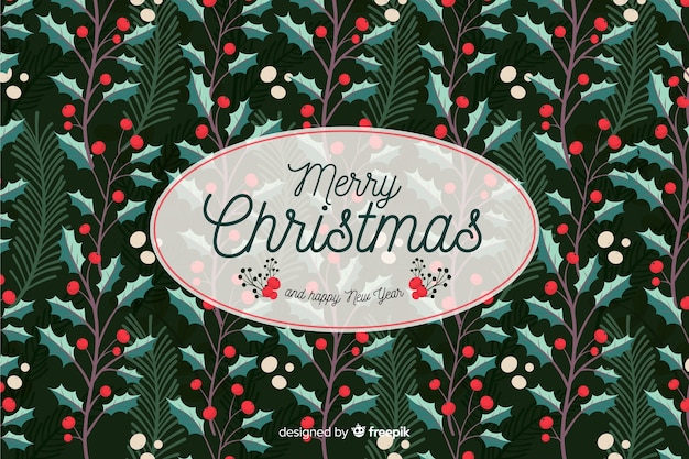 Free vector christmas background in hand drawn style