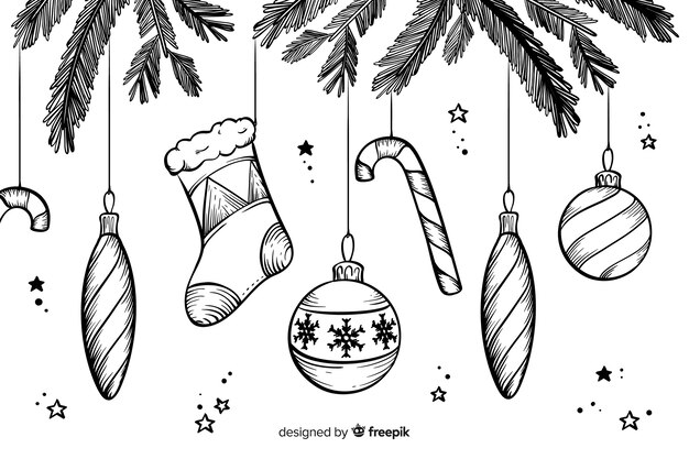 手描きのクリスマス背景