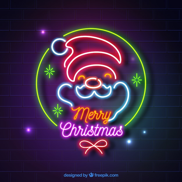 Free vector christmas background made out of neon lights