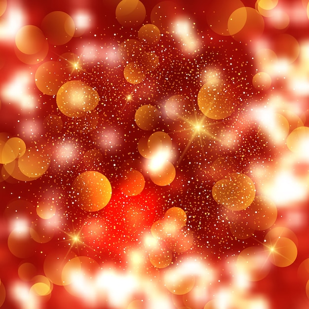 Бесплатное векторное изображение Рождественский фон из боке огней и звезд