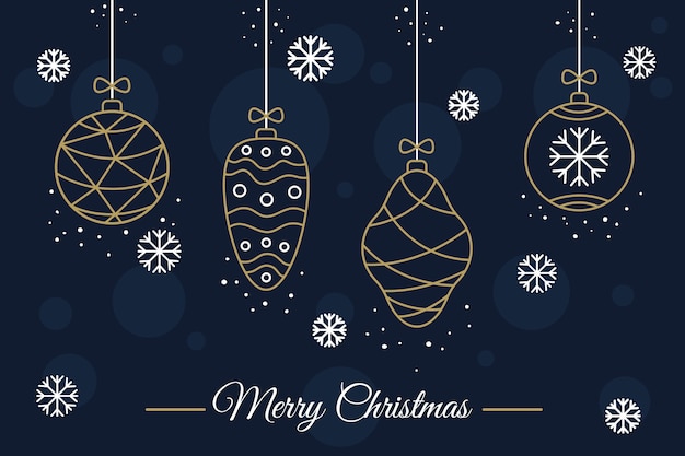 Free vector christmas background in outline style